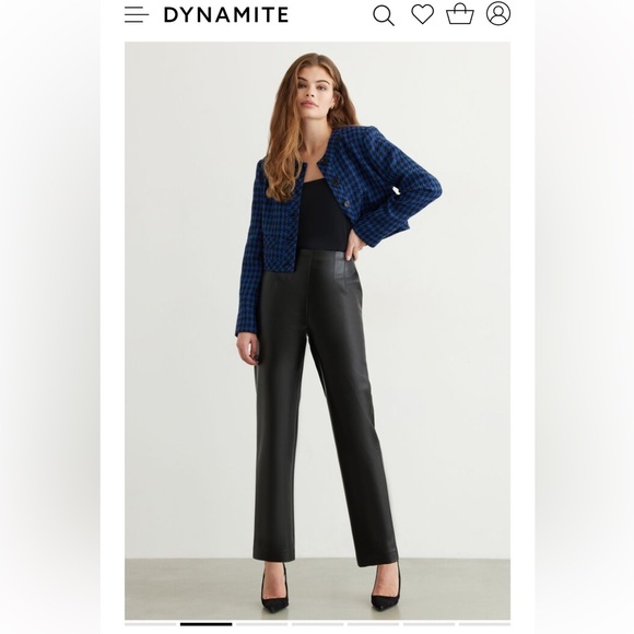 SET! NWT- DYNAMITE Shauna Cropped Button Blazer and Skirt - Picture 4 of 15